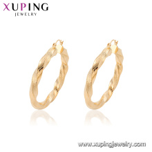 95107 Xuping Jewelry Fashion Gold Plated Hoop Earrings With African Style